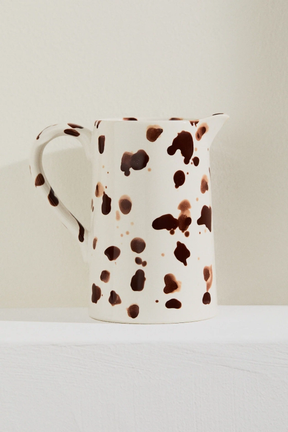 Speckled-glaze stoneware jug - White/Speckled - Home All | H&M GB