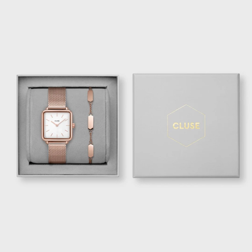 Gift box La Tétragone Watch Hexagon Bracelet Rose Gold Colour