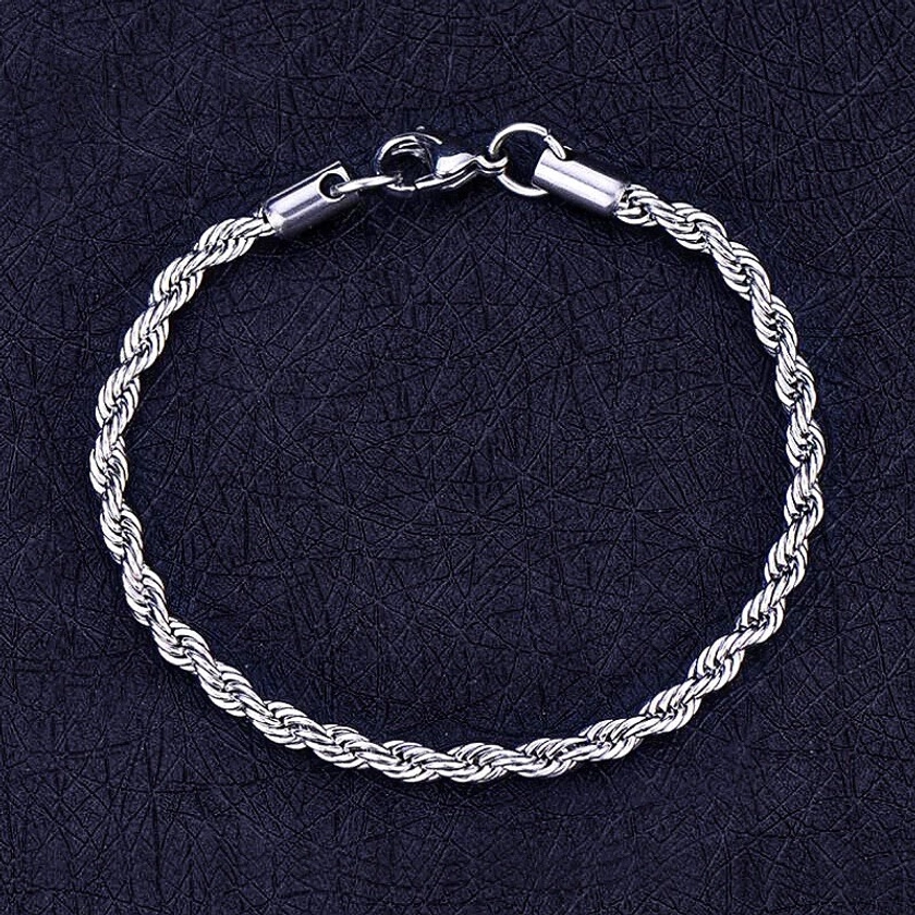 pulseira masculina cordão baiano aço inox Legítimo Cirúrgico prata Original | Shopee Brasil