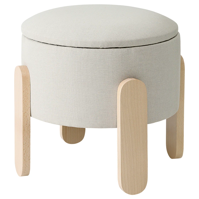 FÖRLUNDA puf, con almacenaje/Vissle beige - IKEA