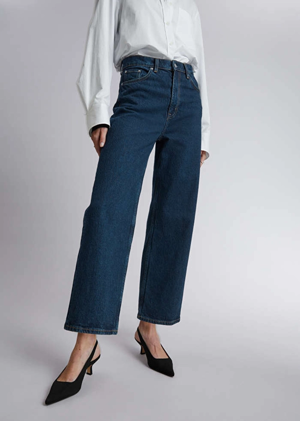 Wide Cropped Jeans - Mid Blue - & Other Stories NL