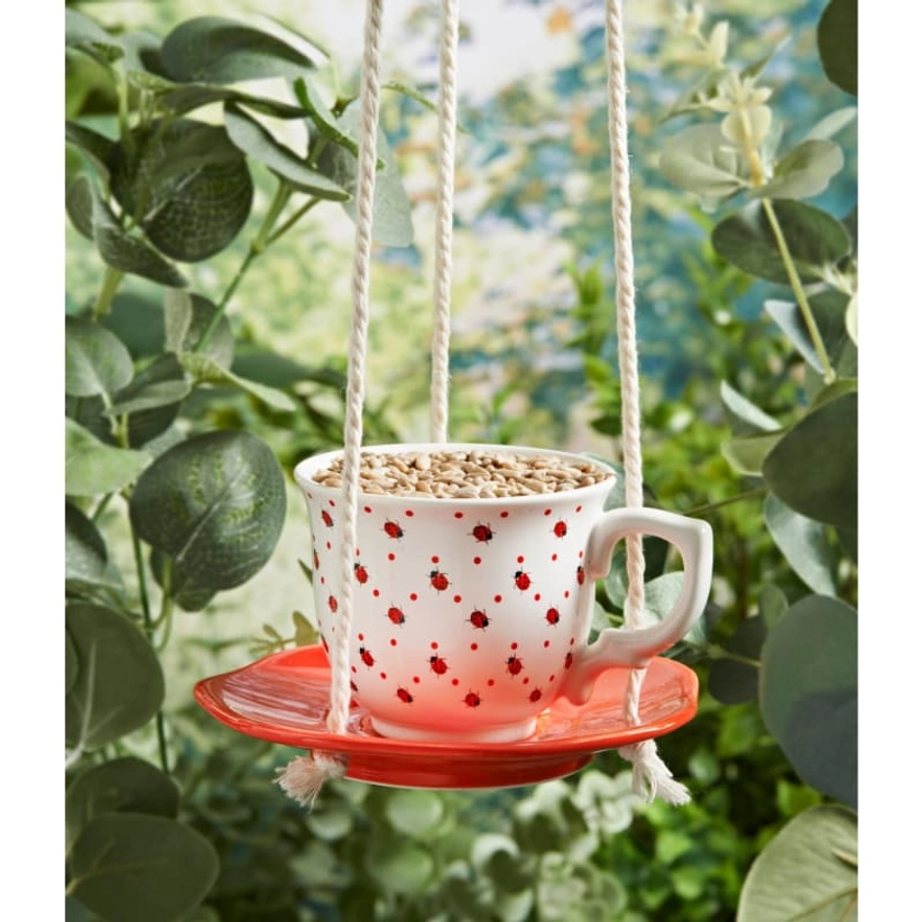 Tea Cup Bird Feeder - Ladybird