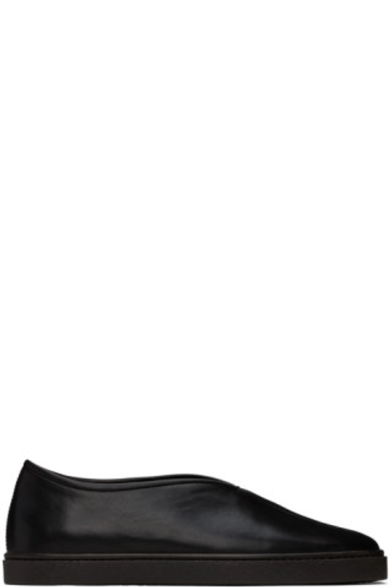 LEMAIRE - Black Piped Slippers