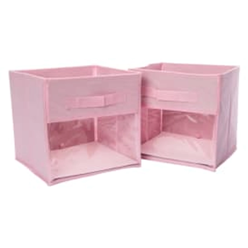 Clear-Front Collapsible Bins 2-Count, 10in x 10in
