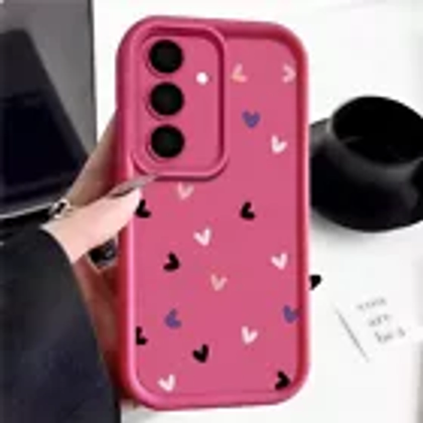 Heart Phone Case For Samsung S24 Ultra FE S23 S22 S21 S20 Shockproof Soft Cover