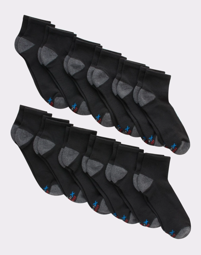 Hanes X-Temp Men's Lightweight Ankle Socks, Shoe Sizes 6-12, 12-Pairs