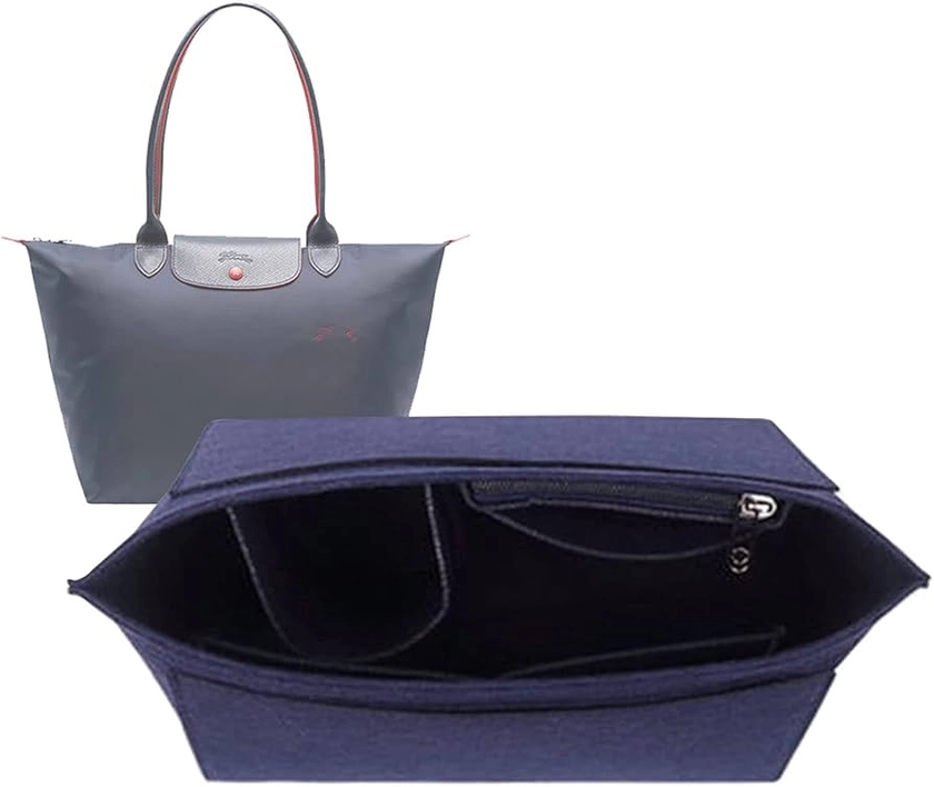 bag Organizer Insert for Le Pliage Neo(Large) Handbags Insert Organizer1012blue-L