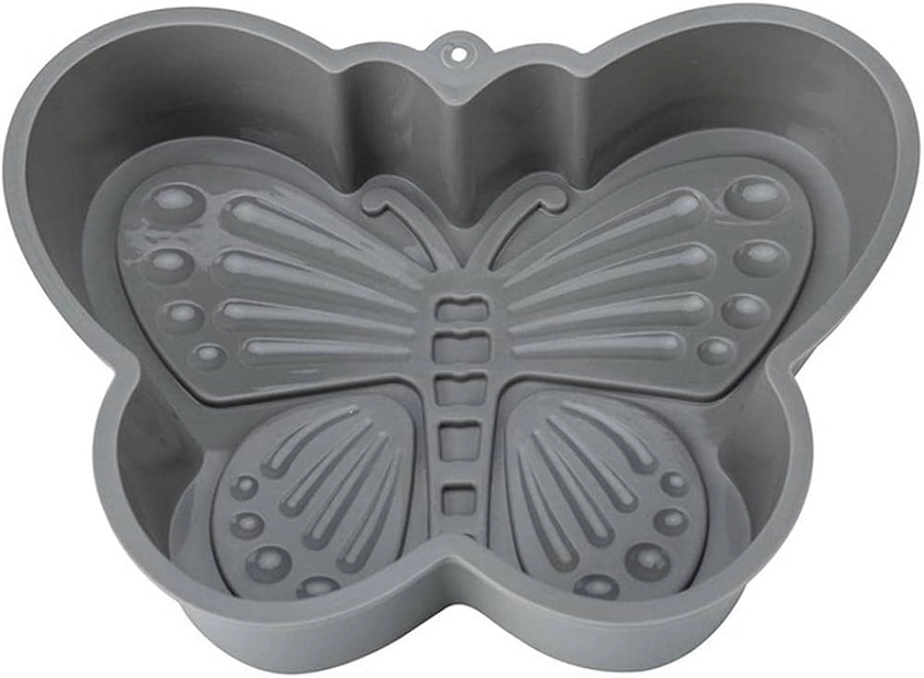 Fencelly Moule à gâteau papillon 3D - 15,2 x 15,2 x 4 cm - Moule à gâteau en silicone anti-adhésif - Sans BPA - Pour muffin, pain, cheescake