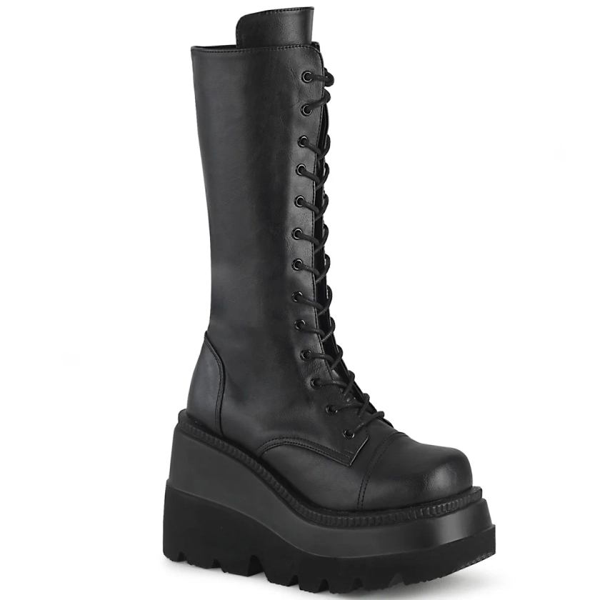 DEMONIA "Shaker-72" Boots - Black Vegan Leather