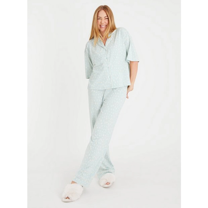 Buy Sage Green Printed Pyjamas 12 | Pyjamas | Tu