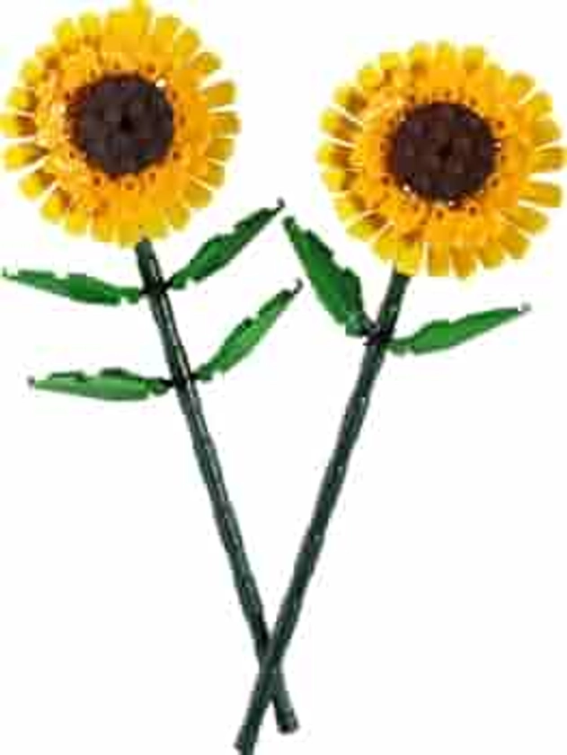 LEGO Sunflowers, Artificial Flowers Building Kit for Kids Aged 8+, Display as Bedroom Accessory or Floral Bouquet Home Decoration, Gift for Girls, Boys and Teenagers 40524