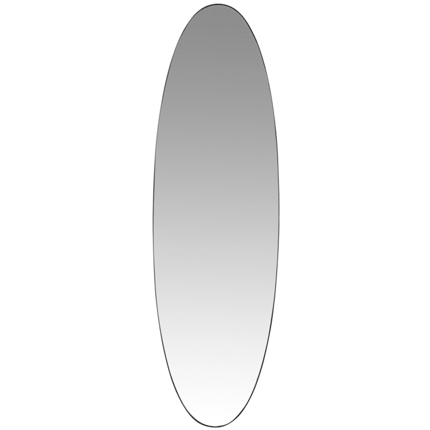 Miroir ovale en métal noir 45x150