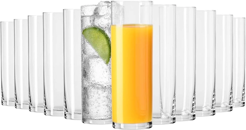 KROSNO Tall Water Juice Drinken Highball-bril | Set van 12 Stuks | 200 ml | Pure Collectie | Ideaal voor Thuis, Restaurant, Evenementen en Feesten | Vaatwasser Veilig : Amazon.nl: Wonen & keuken