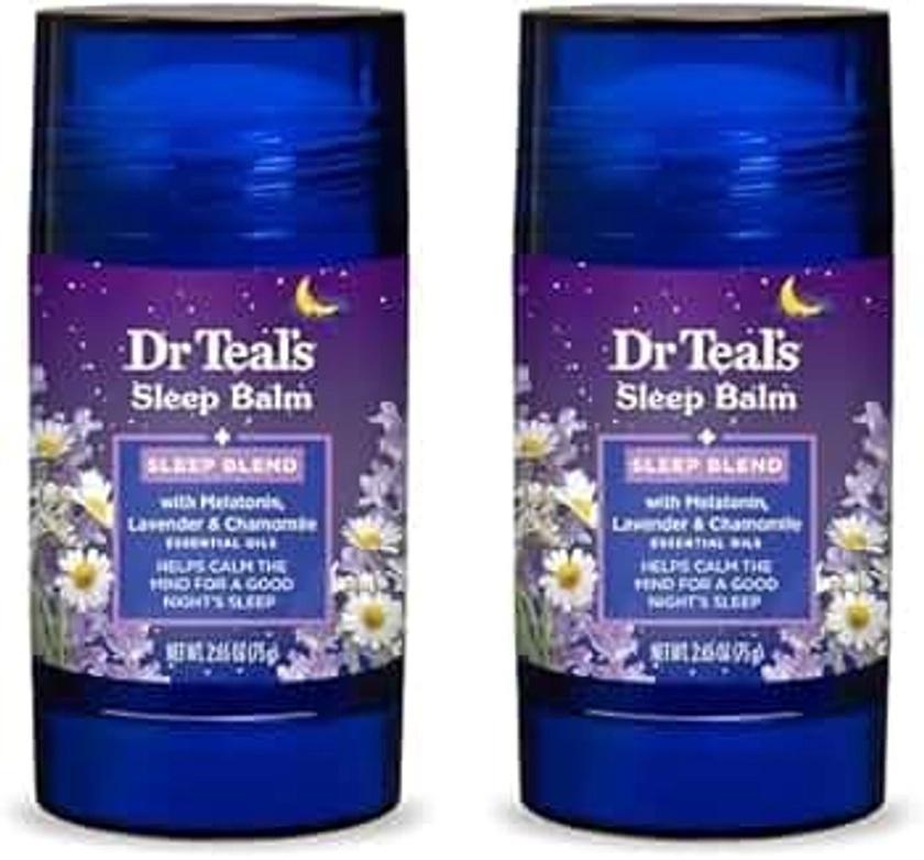 Dr Teal's Sleep Body Balm with Melatonin, Lavender & Chamomile Essential Oils, 2.5oz (Pack of 2)