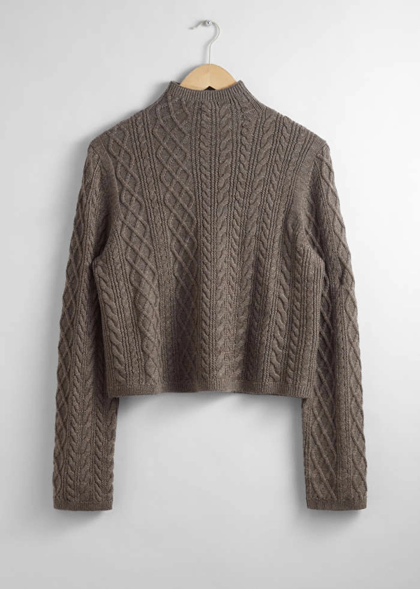 Mock Neck Merino Jumper - Grey - & Other Stories