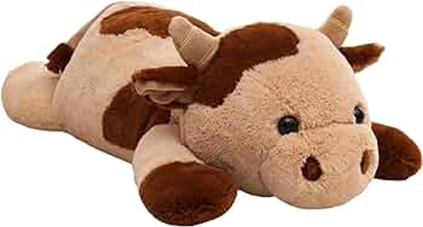 25.6 inch 5 lbs Cow Weighted Stuffed Animals, Large Weighted Plush Animal, Cute Plush Toy Pillow, Soft Kawaii Plushie Gifts for Adults, Kids, Boys and Girls