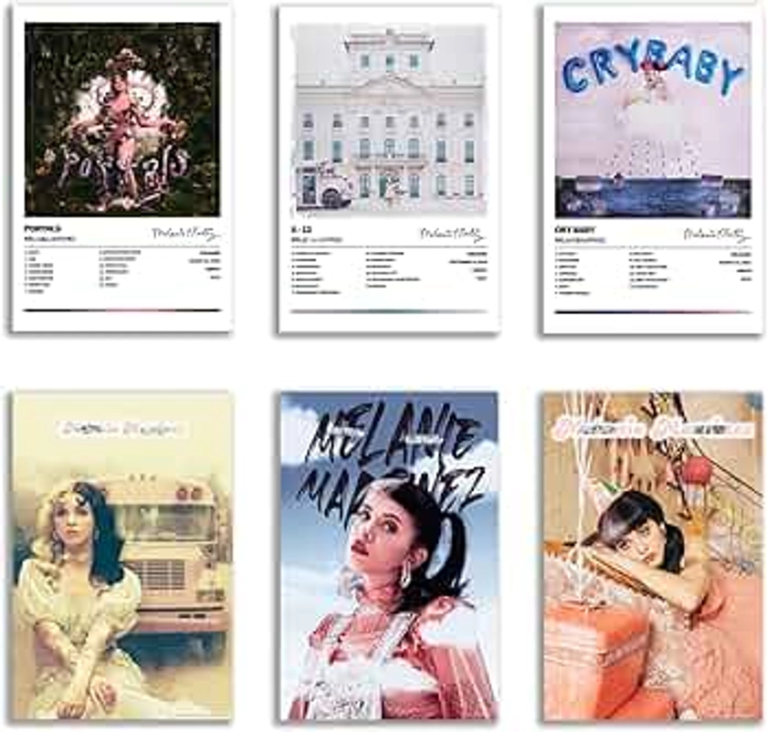 OUHENYUAN Melanie Poster Martinez Album Cover Signed Limited Edition Posters (Set of 6) Unframed 8inch X 12inch(20 X 30cm) Room Aesthetic