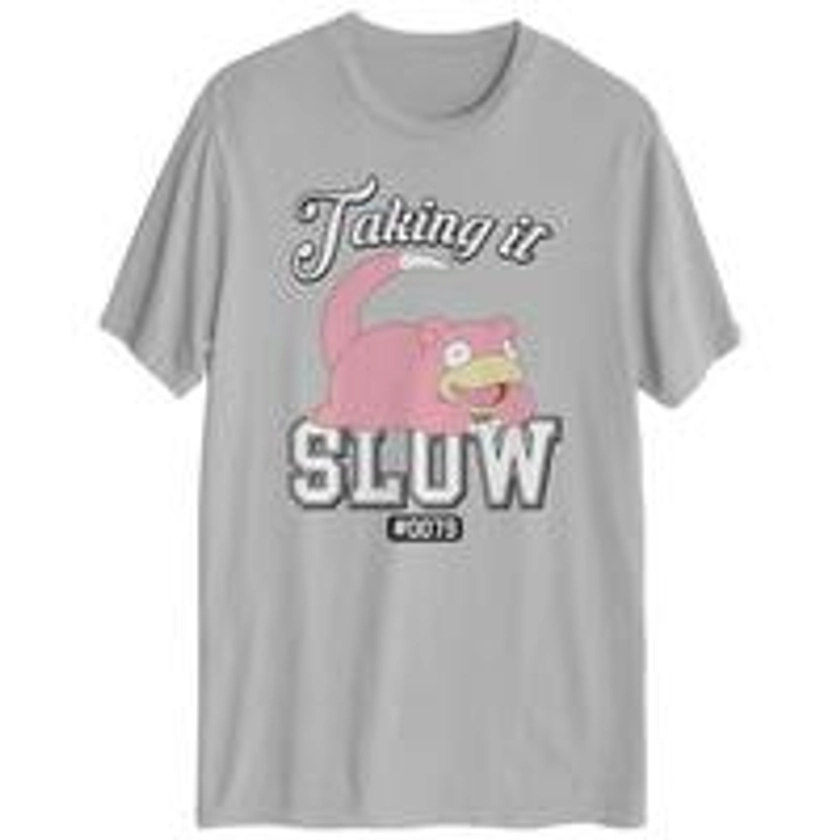 Pokemon Slowpoke Graphic Gray Unisex Short Sleeve T-Shirt