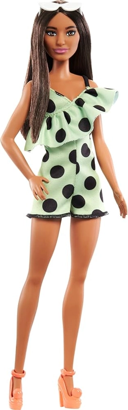 Barbie Doll, Kids Toys and Gifts, Brunette with Polka Dot Romper, Fashionistas, Clothes and Accessories, HJR99 : Amazon.co.uk: Toys & Games