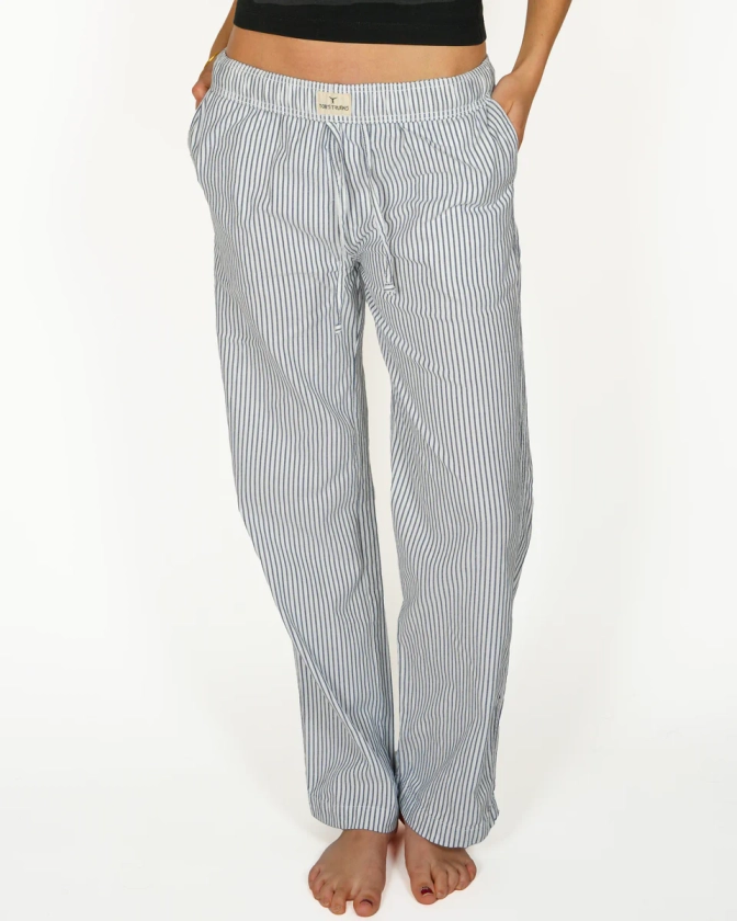 Pinstripe White and Navy Trouser