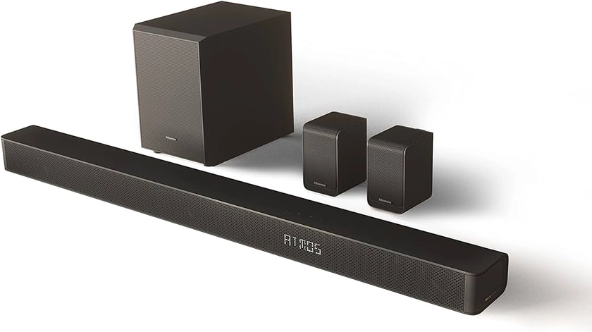 Hisense AX5100G 5.1 Channel 340W Dobly Atmos Soundbar with wireless subwoofer and rear speakers , Black