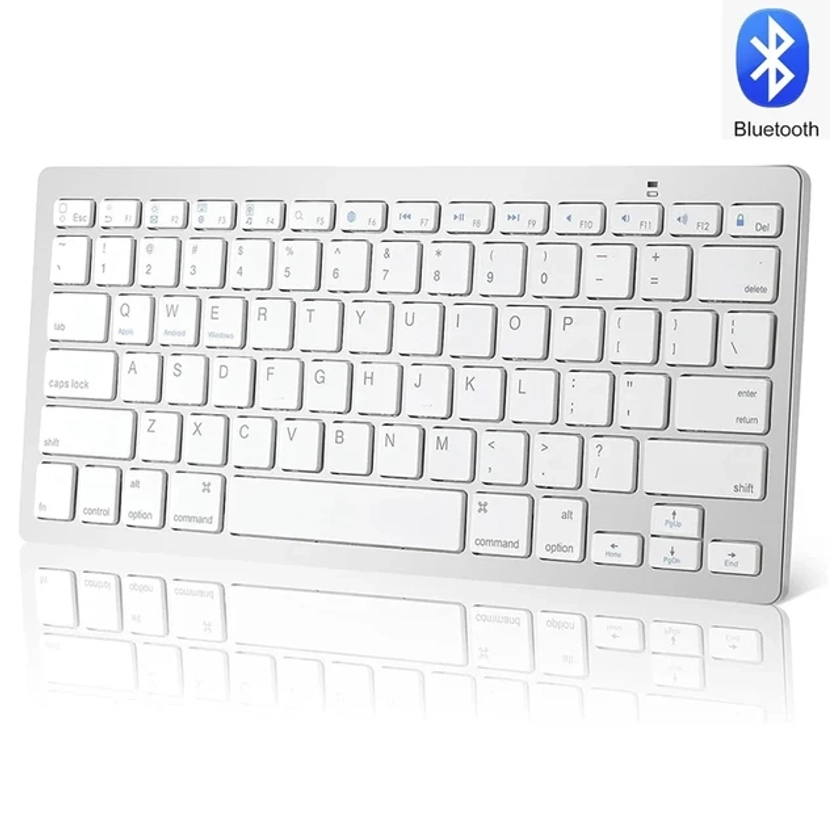 Portable Wireless Bluetooth Keyboard Ultra Thin Quiet Click Keyboard for Smartphone PC Laptop Tablet - AliExpress 7