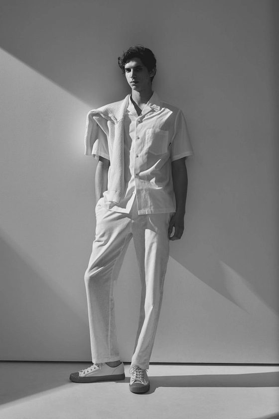 Pantalon Regular Fit en lin mélangé - Blanc - HOMME | H&M FR
