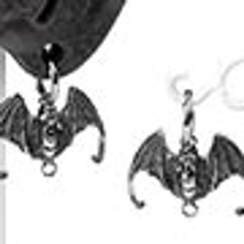 Basic Ear Piercing Stainless Steel Dark Flight Bat Earrings