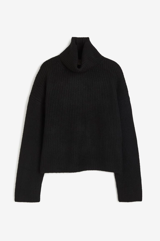 Pull col roulé oversize - Noir - FEMME | H&M FR