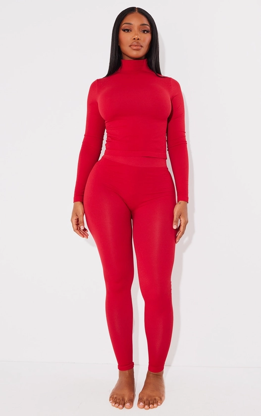 Shape Cherry Red Sculpted High Waisted Leggings