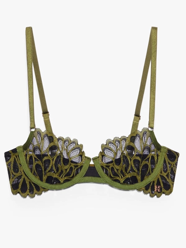 Savage Not Sorry Unlined Lace Balconette Bra in Green | SAVAGE X FENTY UK United Kingdom