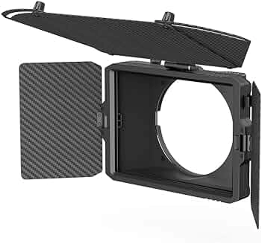 SMALLRIG Mini Matte Box Pro Caja Mate para Cámaras DSLR Sin Espejo, Viene con 4 x 5,65" Bandejas de Filtro de y Anillo Adaptador de 67mm/72mm/77mm/82mm-95mm - 3680