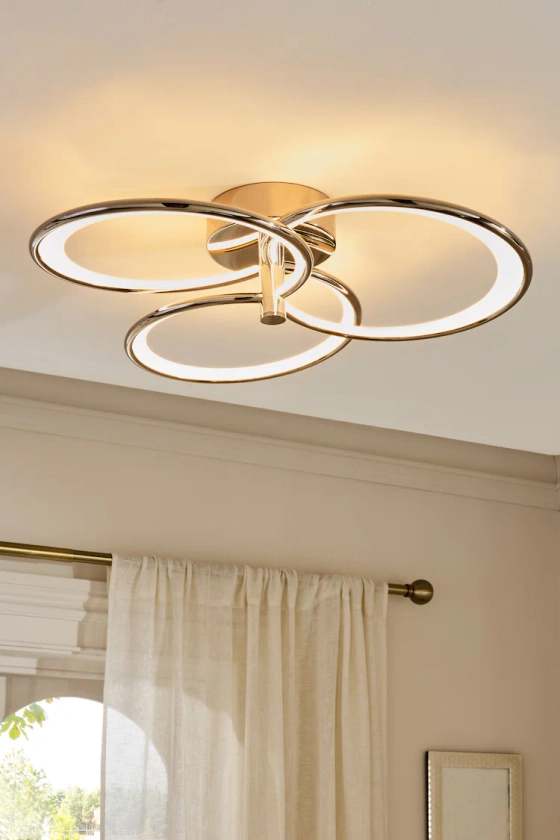 Buy Chrome Raya Fitting Flush Ceiling Light from the Next UK online shop