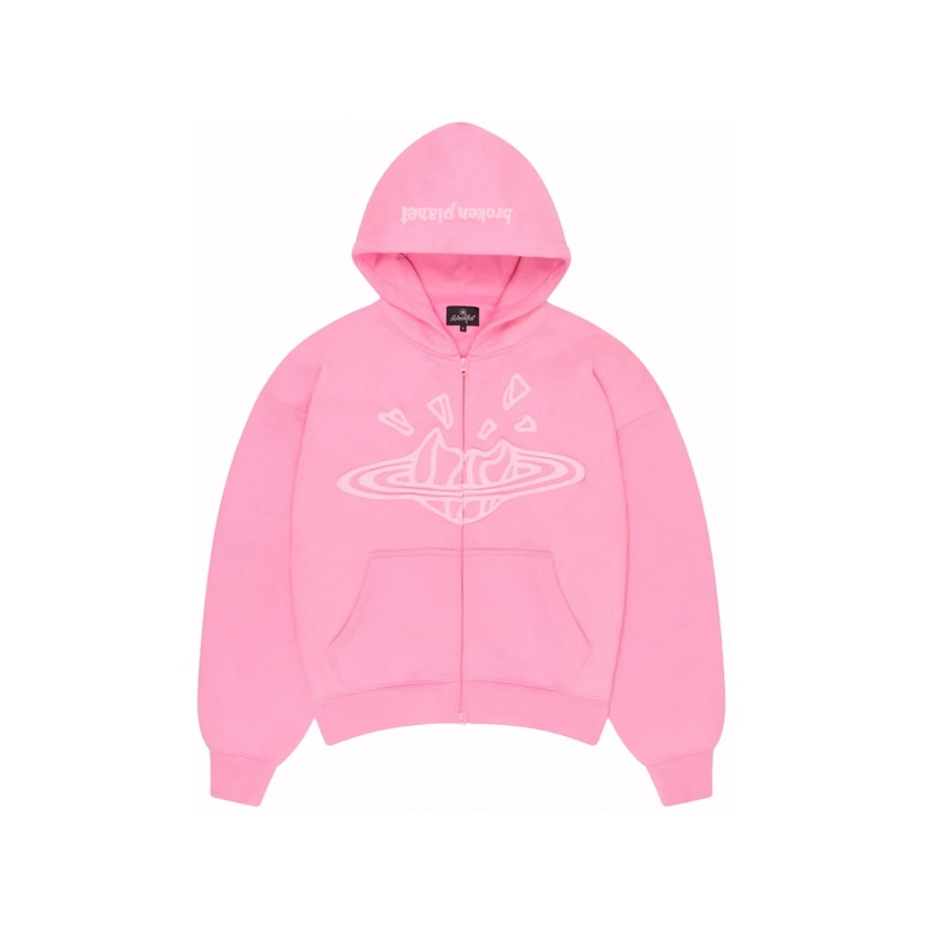 Broken Planet Candy Pink Zip-Up Hoodie