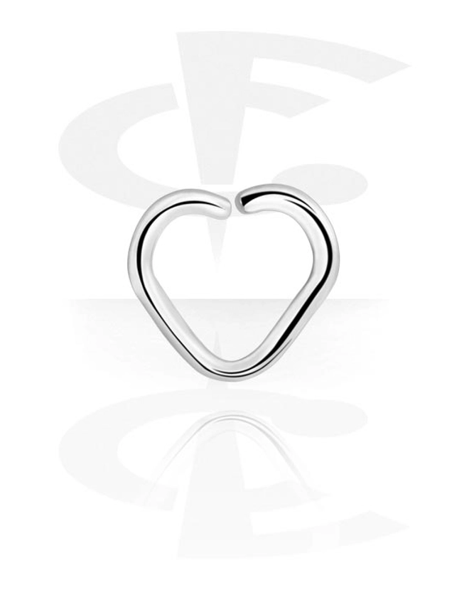 Heart-shaped continuous ring (surgical steel, silver, shiny finish)