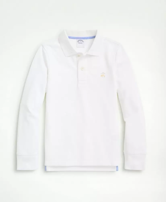 Boys Long-Sleeve Cotton Pique Polo