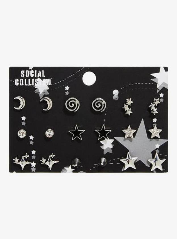 Social Collision Star Moon Spike Earring Set | Hot Topic