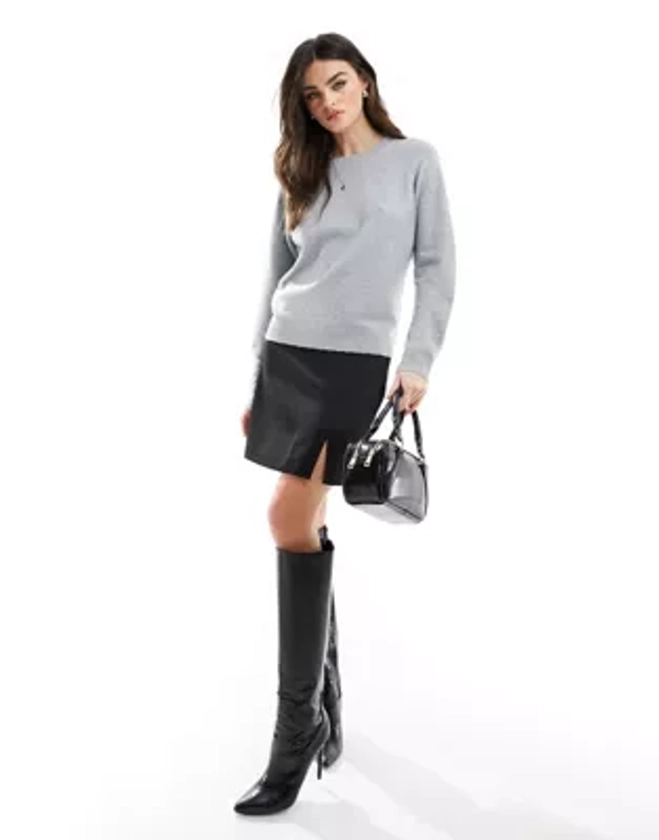 Vero Moda round neck jumper in light grey