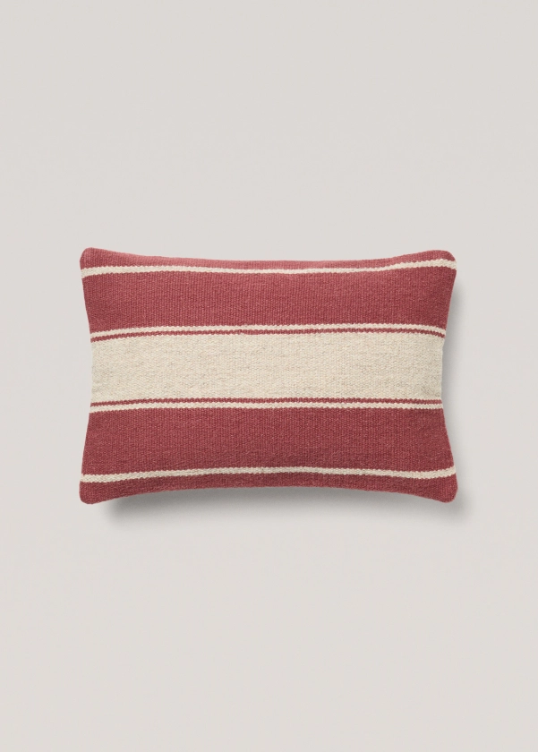 Housse coussin 100 % laine rayures - Home | MANGO France métropolitaine