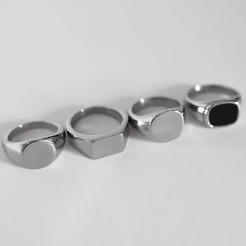 Signet Rings For Men - Silver Signet Rings For Him