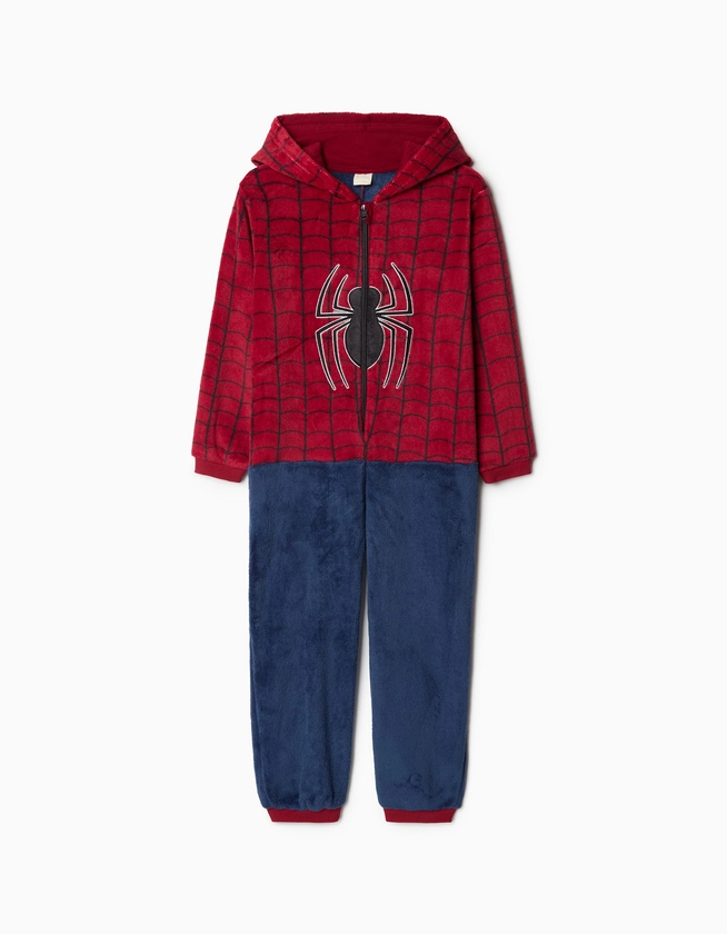 Pijama Macacão Capuz 'Spider-Man', Bebé Menino, Azul Escuro