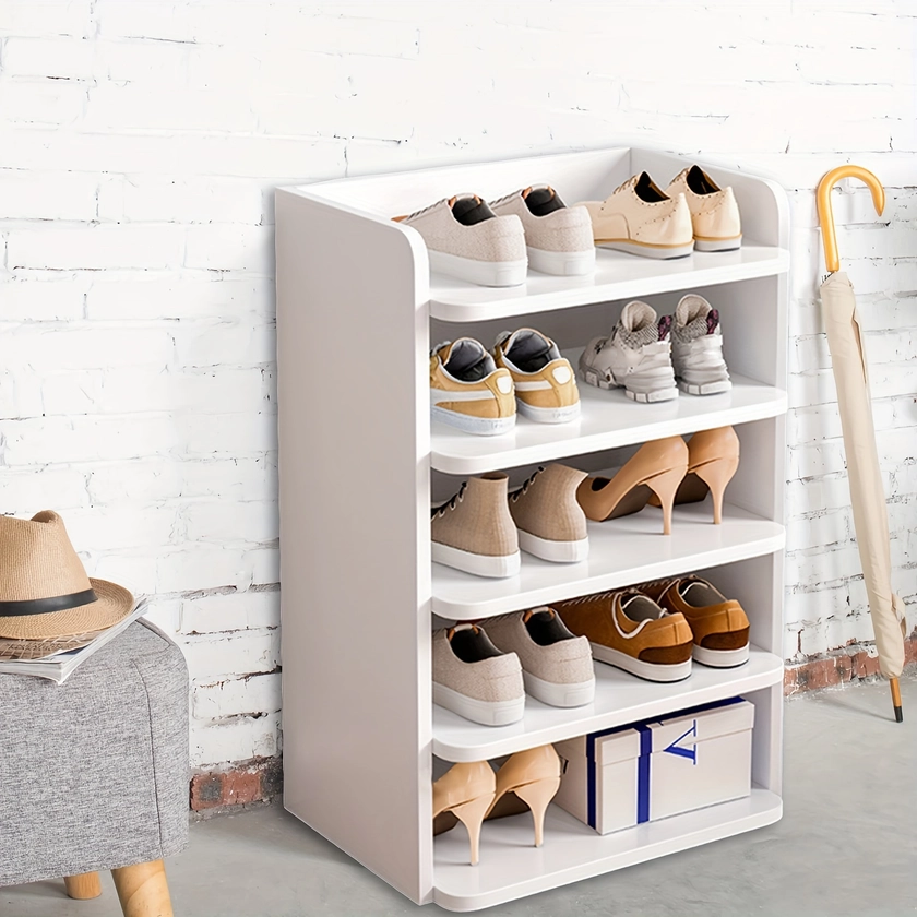 A 28.35*16.54*10.24-inch shoe rack, a layered partition at the door of the home, sturdy and stable, simple multi-layer storage artifact, narrow and long-dimensional shoe rack