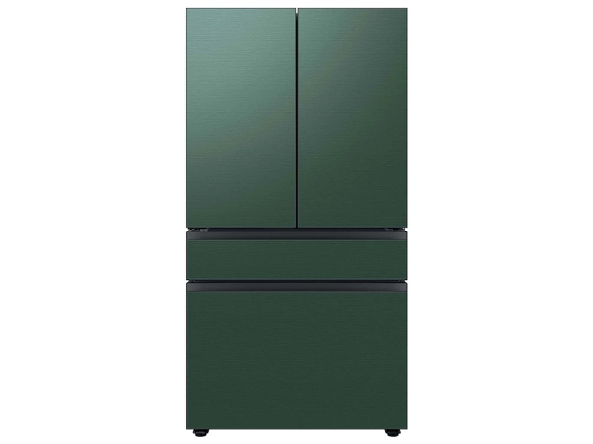 **Bespoke 4-Door French Door Refrigerator (23 cu. ft.) with Customizable Door Panel Colors and Beverage Center™ in Emerald Green Steel**