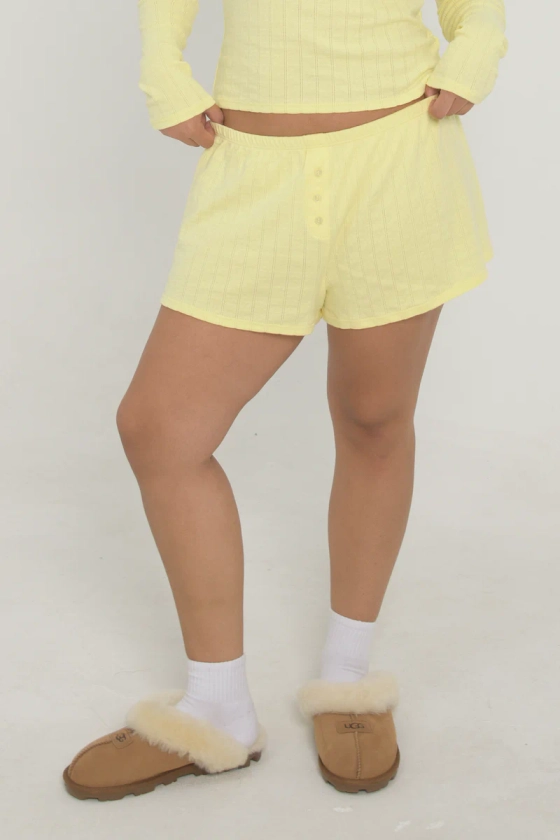 Pointelle Shorts - Butter Yellow