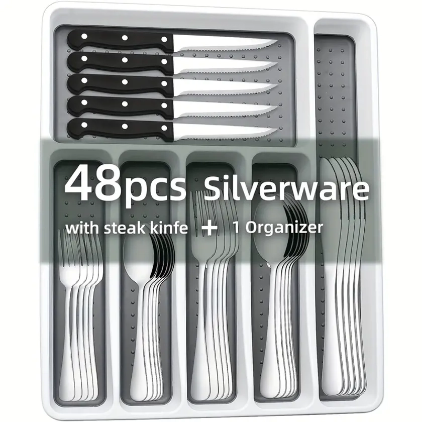 Set Organizer Steel Flatware - Temu