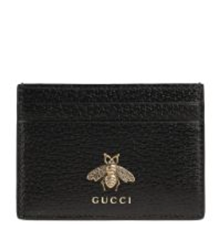 Gucci 1000 Nero Leather Animalier Card Holder | Harrods UK