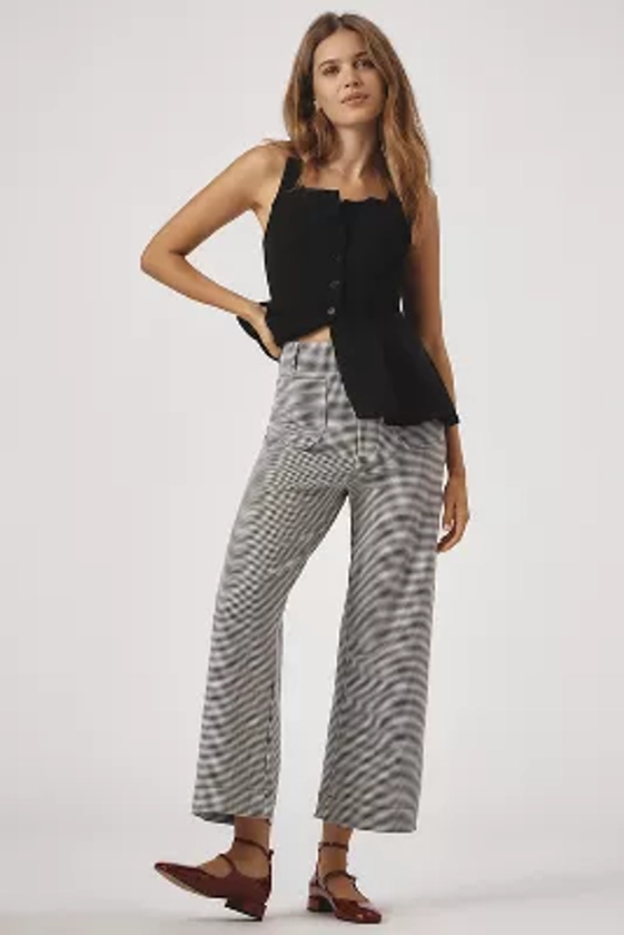 The Colette Cropped Wide-Leg Pants by Maeve: Houndstooth Edition