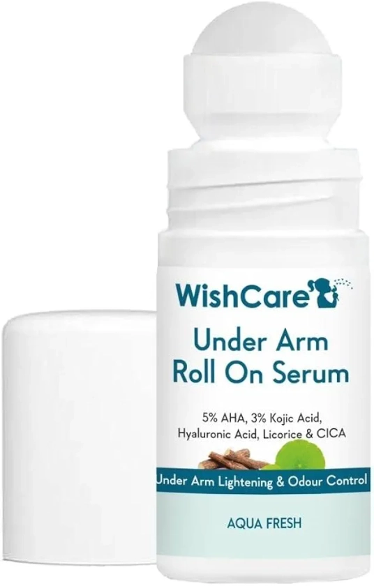 WishCare Underarm Roll On Serum - 5% AHA & 3% Kojic Acid for Brightening & Odour Control - Roll On Deo for Women & Men- Long Lasting Aqua Fragrance - 50ml : Amazon.in: Beauty