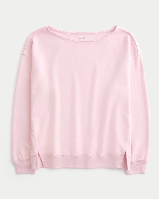 Women's Oversized Off-the-Shoulder Sweatshirt | Women's Tops | HollisterCo.com