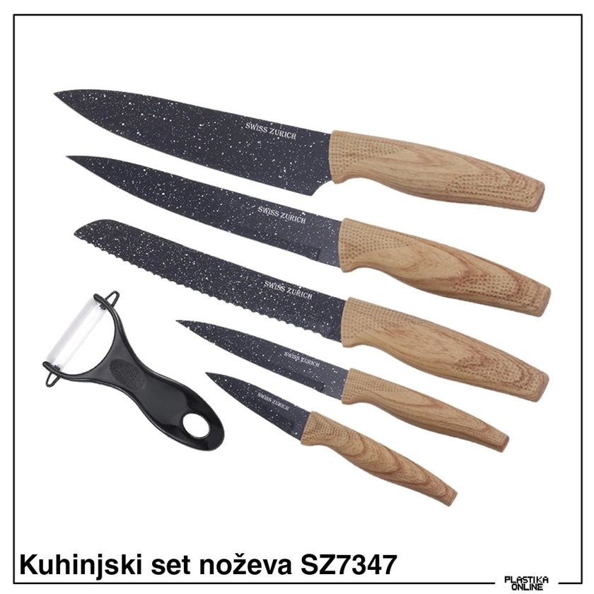 Set noževa sa ljuštilicom BROWNI - Plastikaonline